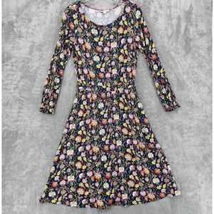 Boden Dress Womens 6 Petite Floral Print Evelym Jersey Knit Midi Office Boho